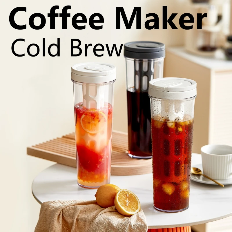 Coffee Equipment For Camping - 1L Manuelle Kaltbrühkaffeemaschine mit Griff Wasserflasche