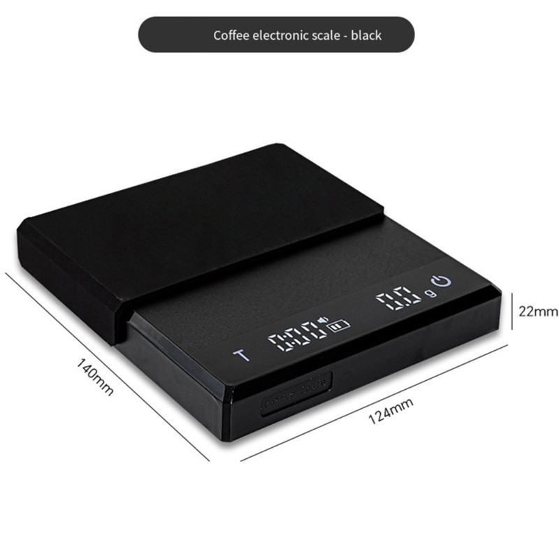 Scale Drip Timer - ABMR-Kaffeewaage 0,1G Präzision USB-Aufladbare Tropf-Espresso-Waage Mit