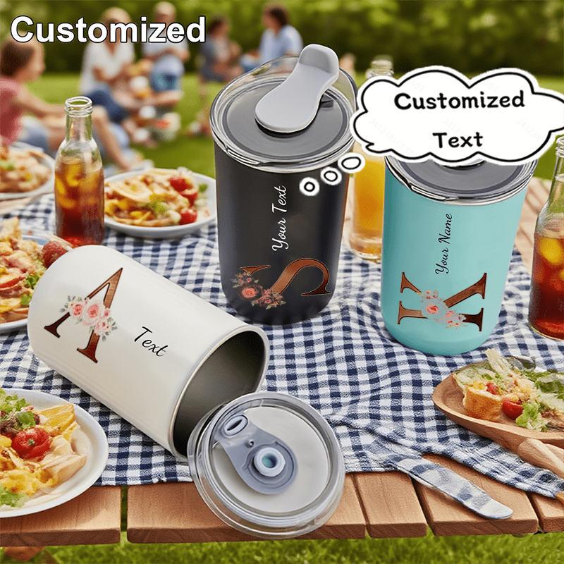 Coffee Equipment For Camping - Personalisierter Becher mit Blumenmonogramm und Initialen,