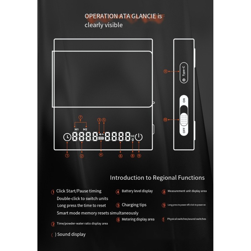 EYFL-Schwarze Kaffeewaage mit  – Scale Drip Timer Bewertung und Preis